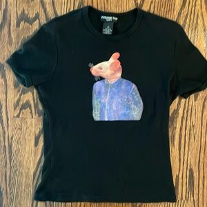 Retro Vivienne Tam Sport black tshirt with mouse head